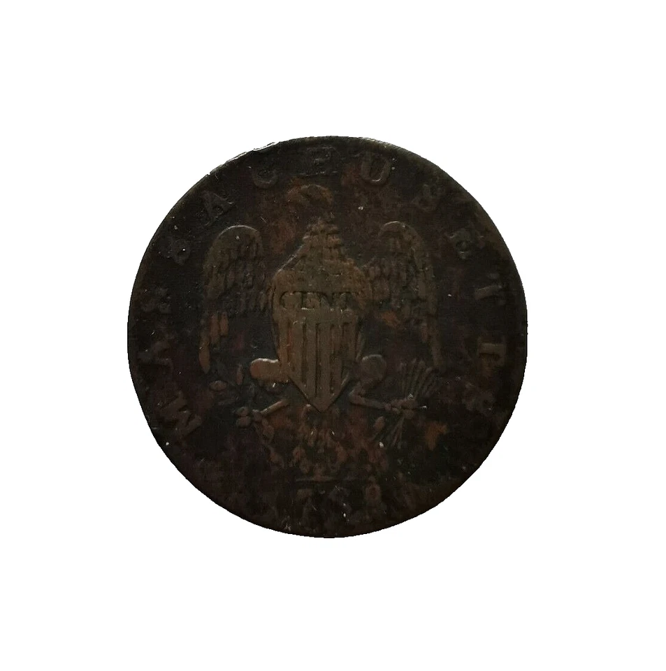 Moneda Cooper de centavo de Massachusetts de 1788 de Estados Unidos Foto 2 de 4