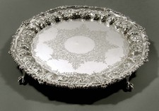 English Sterling Silver Tray 1901 Ball & Claw