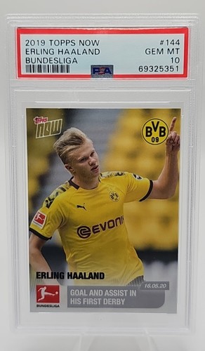 2019 Topps Now Bundesliga English Erling Haaland PSA 10 Borussia Dortmund