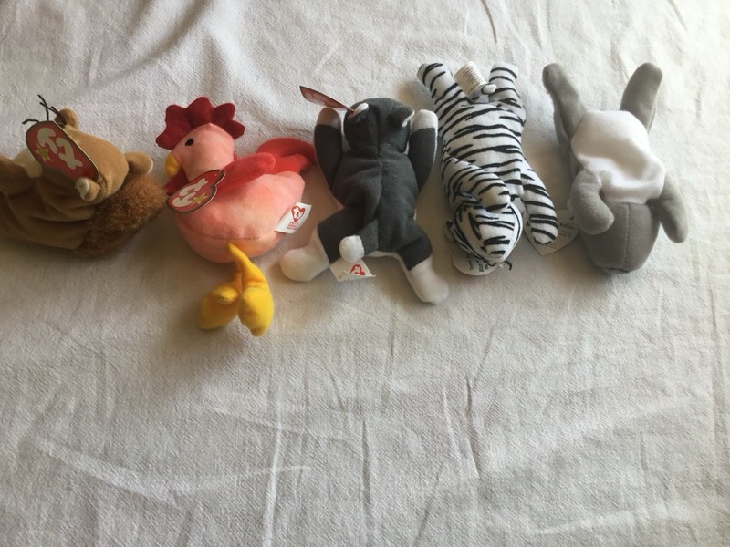 TY Teenie Beanie Babies Strut, Nook, Nuts, Mel - 1993 Blizz 1999