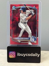 2025 Bowman Chrome Sean Gamble Red Lava Refractor /5 Royals Top Prospect Qty 2