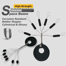 100pcs Rubber Space Beans 6 in 1 Fishing Bobber Stopper Fly Float Accessories