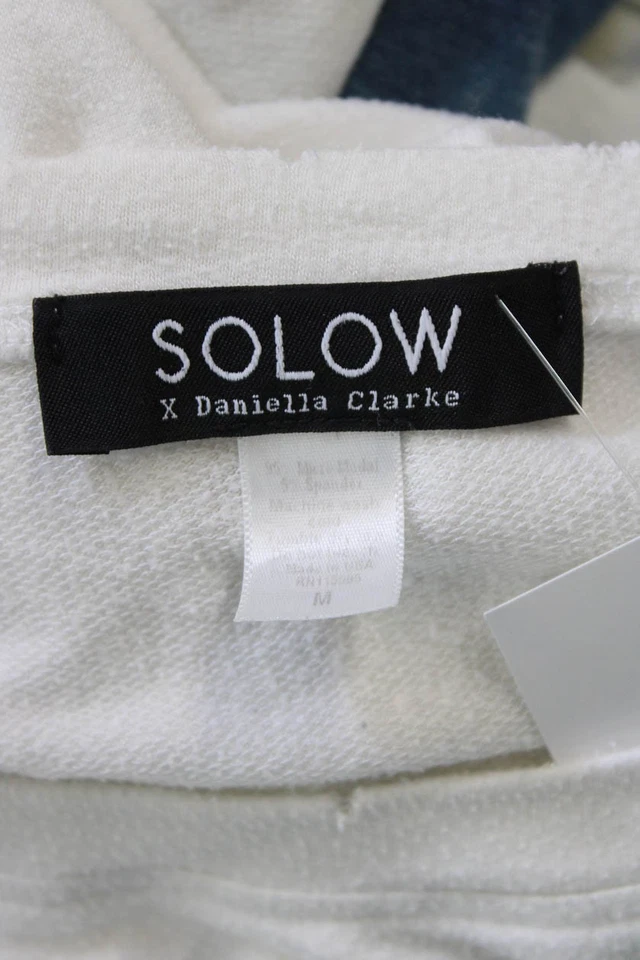 Camisa Solow Mujer Manga Larga Cuello Redondo Tejida Envejecida Blanca Talla Mediana Foto 4 de 4