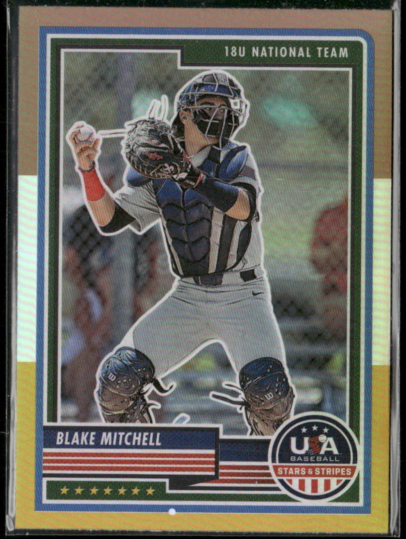 2023 Panini Stars & Stripes USA Baseball #57 Blake Mitchell Bronze Silver Gold