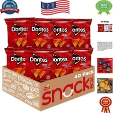 40 Individually Packed Nacho Cheese Tortilla Chips - Perfect for Parties Lunch