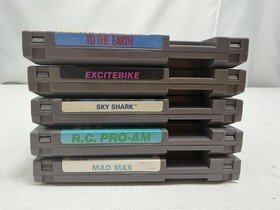 Original Nintendo NES Games Lot Of 5 Excitebike RC Pro Am Sky Shark Mad Max 