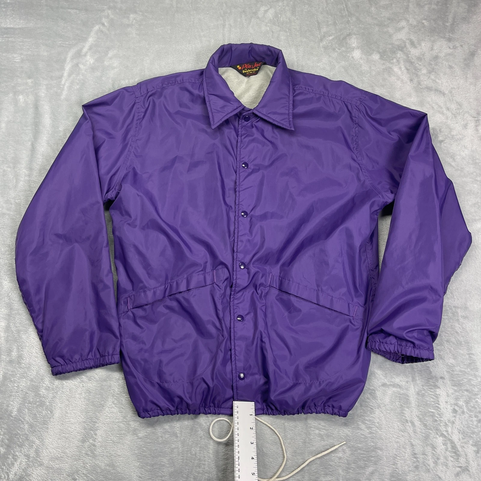 Pla-Jac Dunbrooke Tacoma Elks 174 Windbreaker Jacket Men M Purple Snap Front USA