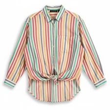Counterparts Vintage Striped Button Up Shirt Blouse Multi Color Size 14