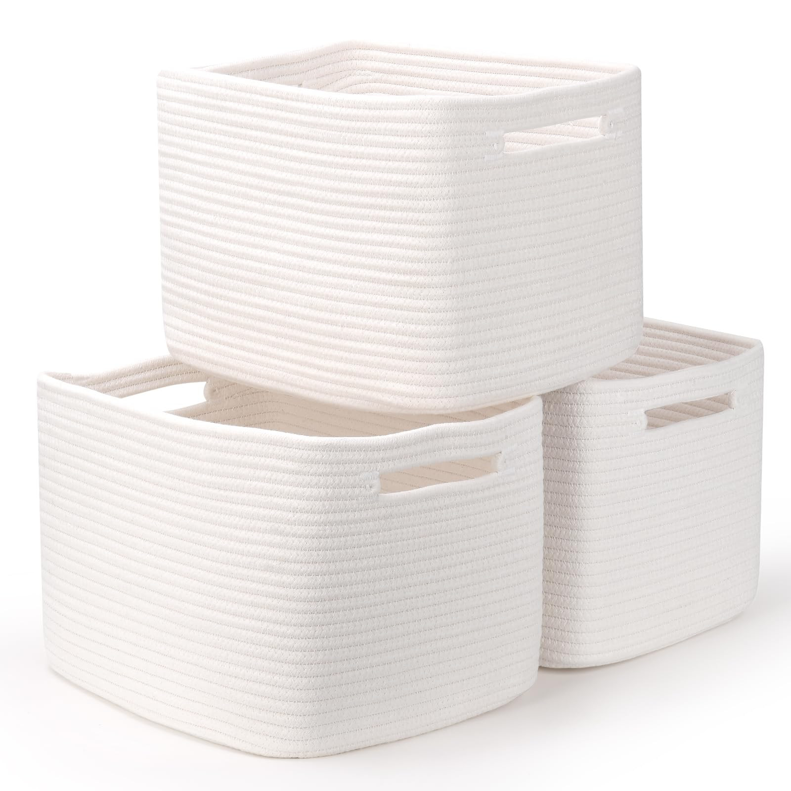 Storage Basket, Woven Basket, Decorative Cotton Rope Baskets for Organizing, ...