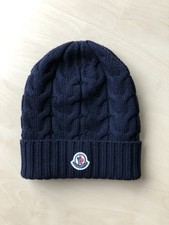 Original Mütze Moncler Wolle Dunkelblau