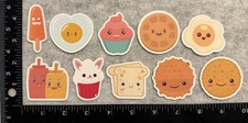 Lot of 10 Assorted Kawaii Cute Food Stickers
