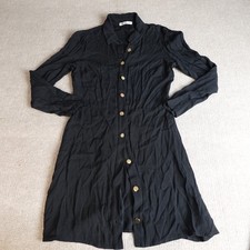 Reformation Womens Dress Shirt 10 Black Long Sleeve Hugh Made in USA