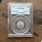 PCGS 1943 MS66 Steel Lincoln Wheat Cent 🇺🇸
