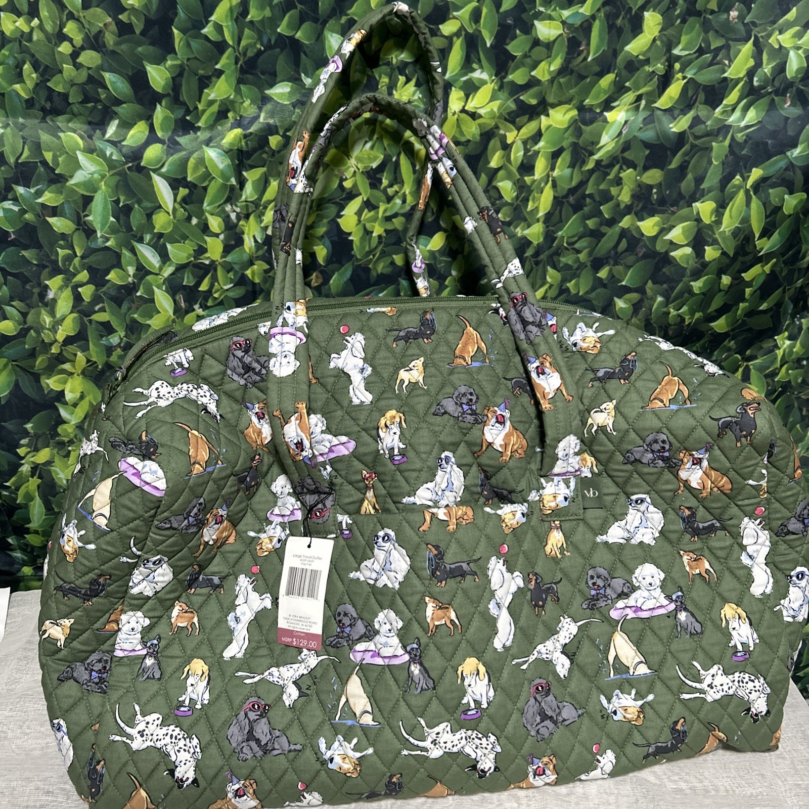 Vera Bradley Large Travel Duffel Dog  park