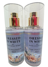 Bath  Body Works Dressed in White Mini Travel Fragrance Mist 2.5 oz x2