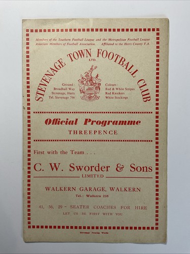 Stevenage Town v Canterbury City; Southern League, 24th August 1963