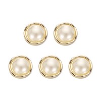 5 StüCk Gold Kunstperlen KnöPfe 15Mm Plastik Runde NäHen Bastel KnöPfe #10