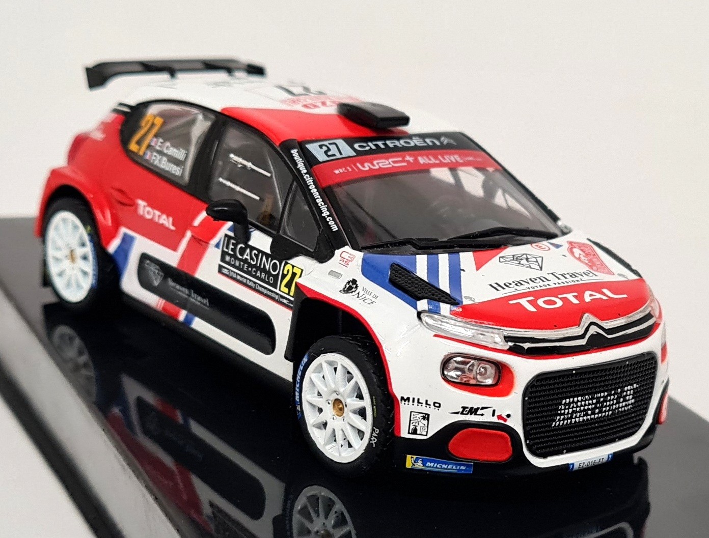 Ixo 1/43 Citroen C3 R5 #27 Monte Carlo Rally 2020 Camilli Buresi Model Car