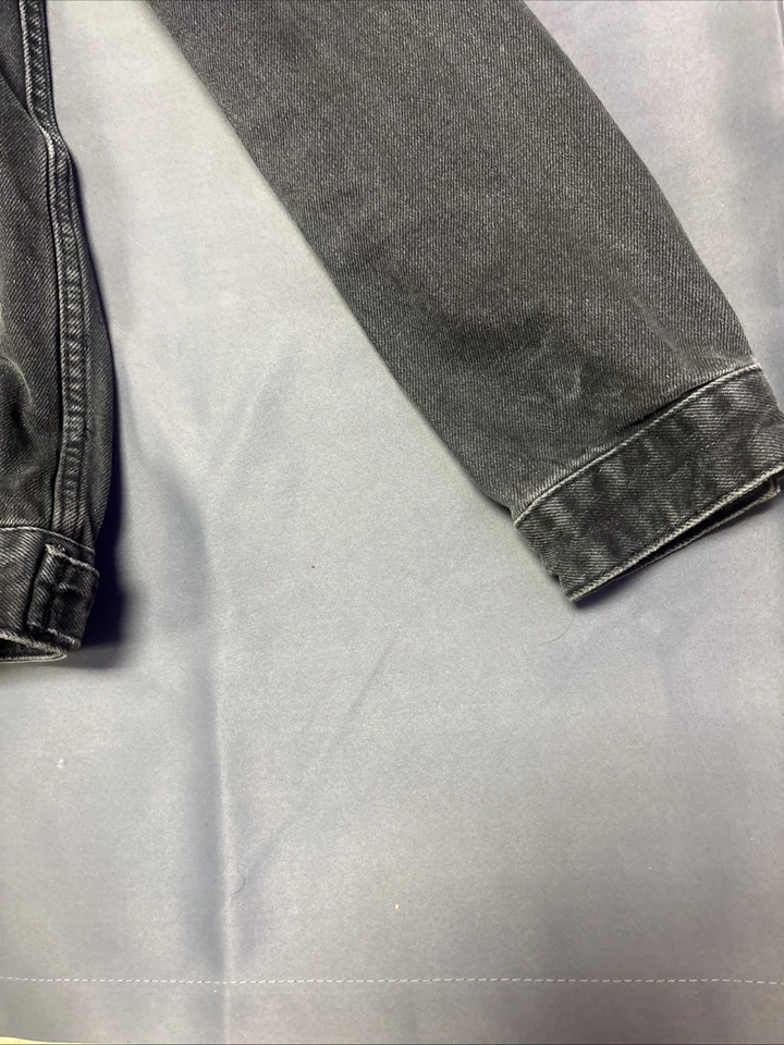 ASOS Mens Blqck Button Up Denim Jacket Leopard Print Size Small - Image 4 of 4