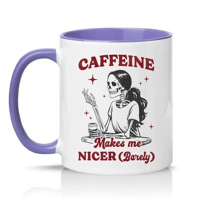 Koffein macht mich kaum schöner Unisex 11 Unzen Keramiktasse sarkastischer Kaffeehumor