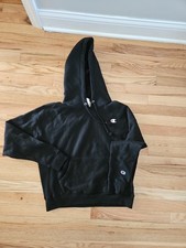 Vintage Champion Reverse Weave Hoodie Made in USA Black 14/16 Youth Large
