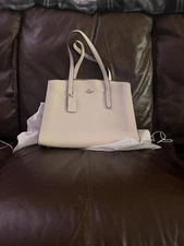 Coach Charlie 28 Carryall tote bag In Chalk White W/ Dust bag