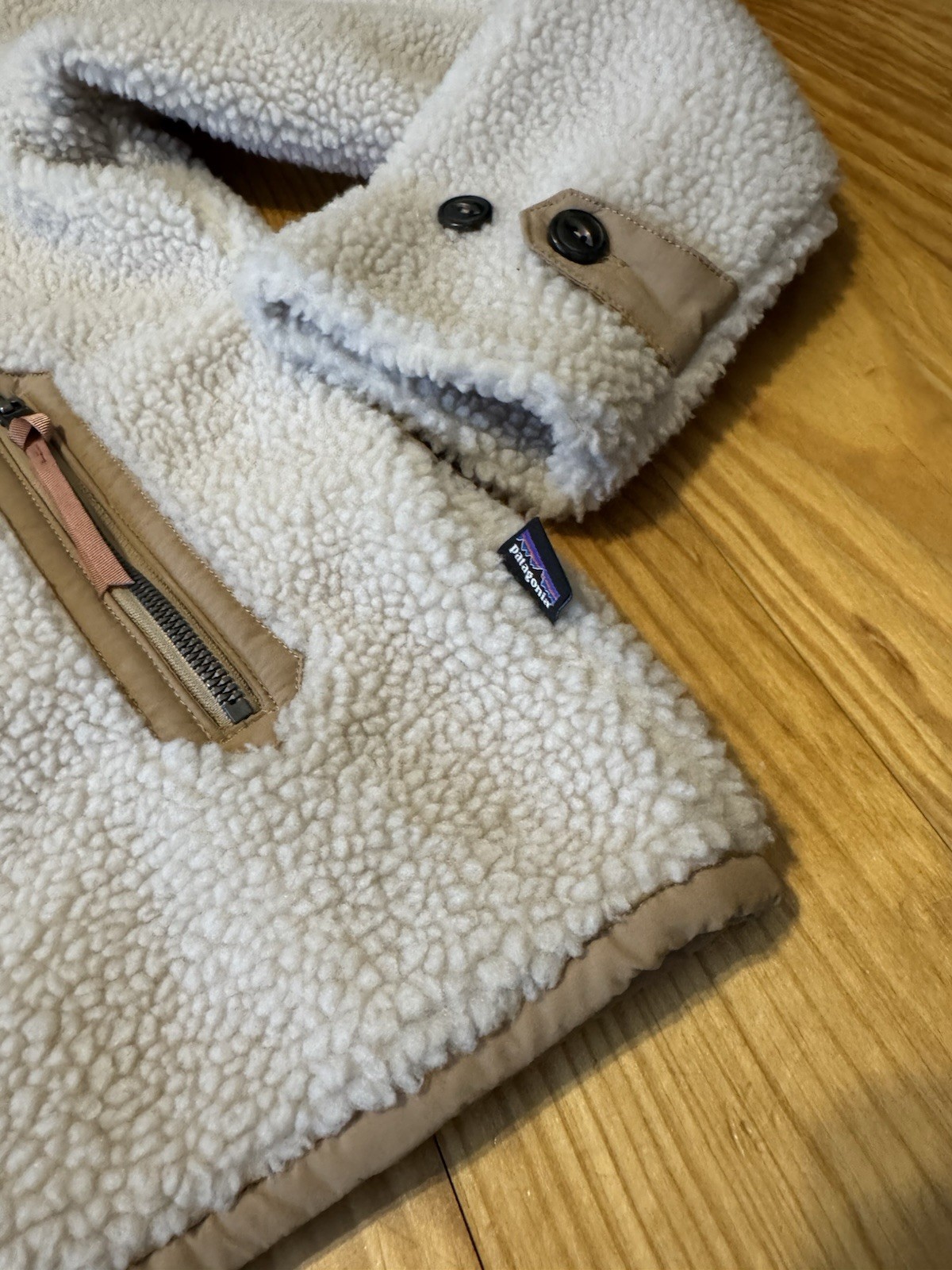 Patagonia Divided Sky Jacket Pile Fleece Womens S Drifter Natural w/Bearfoot Tan thumbnail 4