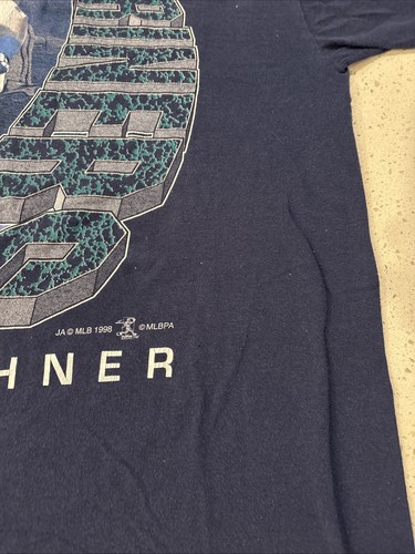 VTG 1998 JAY BUHNER Seattle Mariners MLB Baseball Graphic T Shirt Mens XL BLUE - Picture 4 of 8