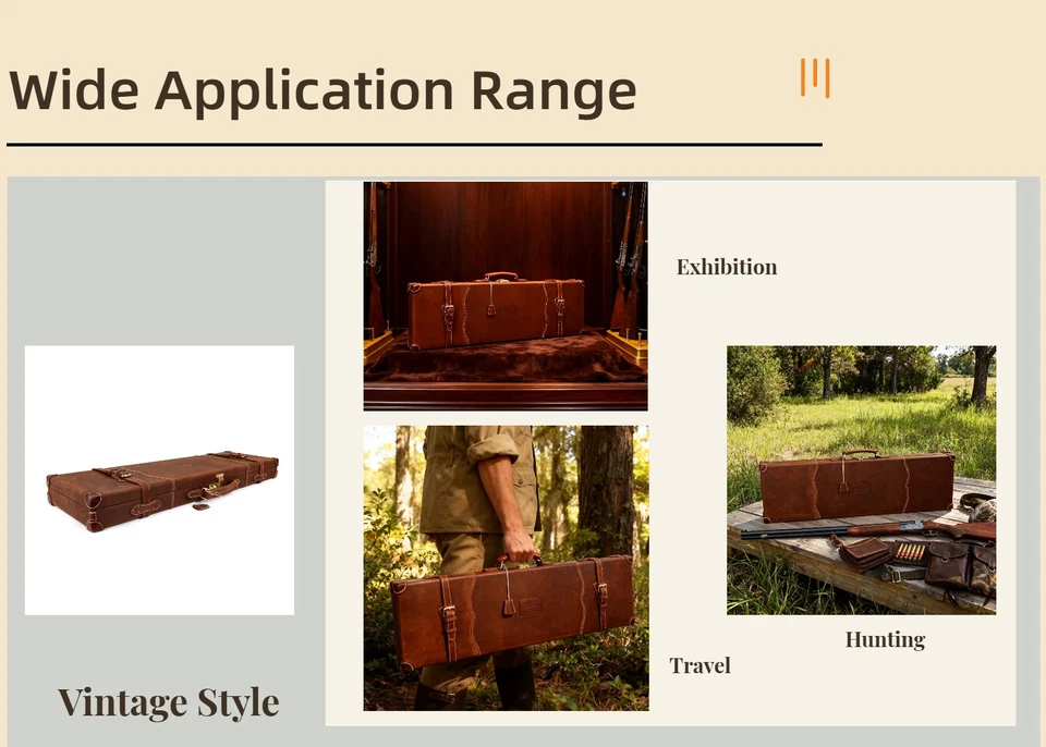 Tourbon Retro Leather Takedown Shotgun Safe Storage 28-32inch Barrel-Hard Case - Image 4 of 4