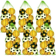 6 Pcs large Mesh Bag 24 x 48 inch Ball Mesh Drawstring Storage Sports Green