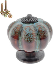 5 Pack Vintage Ceramic Pumpkin Cabinet Knobs, Kitchen Cabinet Drawers Dresser Cu