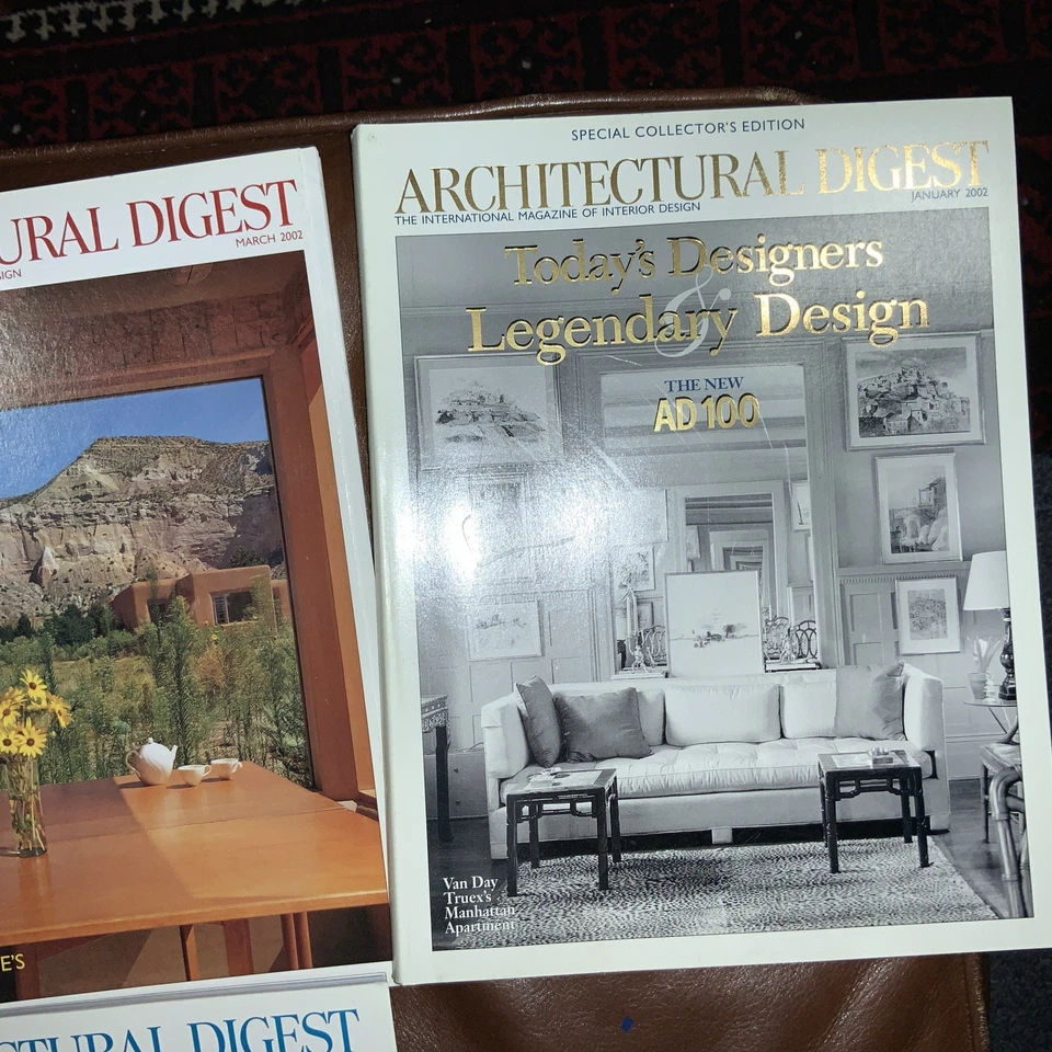 Architectural Digest Magazine Lot 4 Issues from 2002 Vintage  - Image 2 of 4
