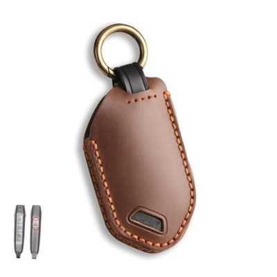 Fits for Kia Key fob Cover, Compatible with Kia K5 Telluride 5 Button Brown