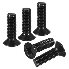 1/4"-20x1" Flat Head Machine Screws -50pcs -304 Stainless Steel -Black
