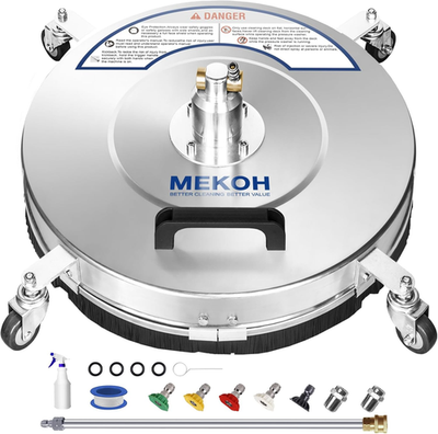 #ad MEKOH 18quot; Pressure Washer Surface Cleaner 4500 PSI，4 Wheels Stainless Steel Powe $117.38