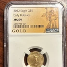 U.S. Mint 2022 $5 1/10 oz Gold American Eagle NGC MS69 ER 6540725-004