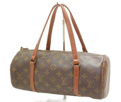 Auth LOUIS VUITTON MONOGRAM PAPILLON 30 HANDBAG PURSE ''TORN ZIPPER'' 0620a