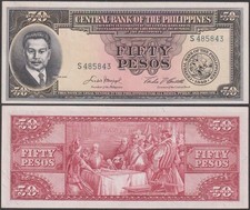 Central Bank of the Philippines, 50 Pesos, 1949 ND  English  Issues, XF-AU P-138