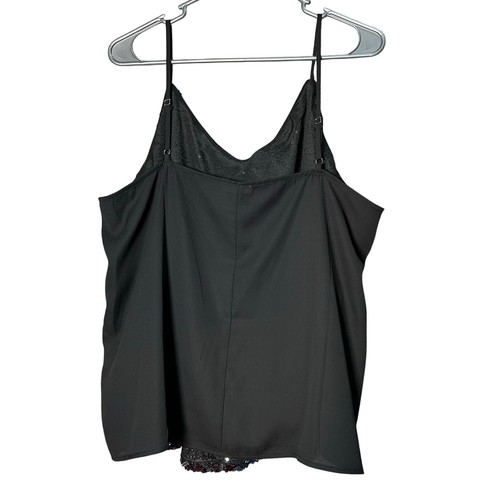 Peach Sequin Triangle Tank Top Size 2X Black Red Pink Silver Concert Event Fair - Picture 2 of 7