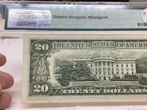 $20 1988A PMG 53 Misalignment Error District Overprint Fr#2076-B - Picture 5 of 6