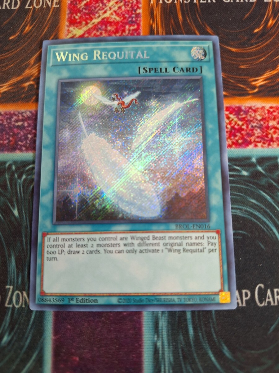 Carta Yu-Gi-Oh! Wing Requital - BROL-EN016 - Secret Rare - 1ª Edición - Del Set Brothers Of Legend
