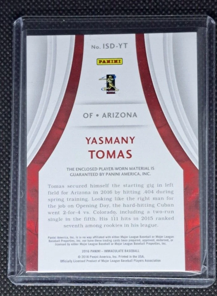 2016 Immaculate Collection Immaculate Standard Materials #15 Yasmany Tomas 65/99 - Image 2 of 2