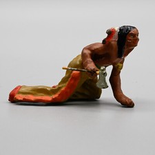 Crawling Indian with Tomahawk Elastolin Germany Composition Figure