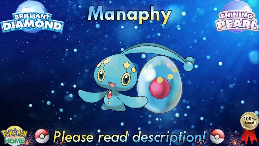 Pokemon Brilliant Diamond and Shining Pearl Manaphy and Shiny