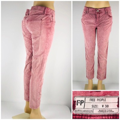 Free People 30 Corduroy Pants Fine Red Cotton Blend Stretch 61855 16515125 Ebay