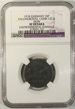 Germany 10 Pfennig 1918 NGC XF Details Iron Fallingbostel  Lamb-122.6