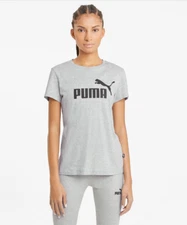 PUMA Women's Essentials Logo Tee,style#58597303,size M, Color Light Gray Heather