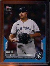 2022 Topps Now #812 Greg Weissert Call-Up Blue Parallel Card #d 20/49