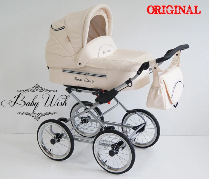 FANARI CLASSIC Pram Stroller Retro Baby Fashion 2in1 CARRYCOT + PUSHCHAIR