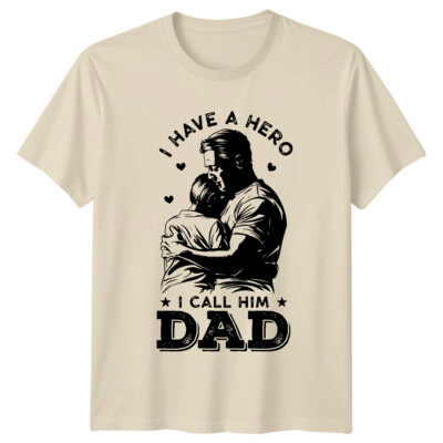 Held Papa T-Shirt I Have A Hero I Call Him Papa Vatertag Geschenk